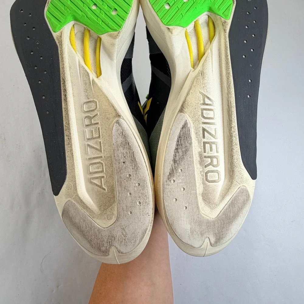 Adidas Adizero Takumi Sen 8 Running Shoes Mens 12 Black Neon Green Racing GY8405